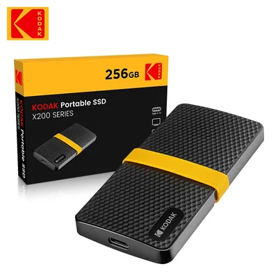 AliExpress Collection Kodak X200 Tragbare SSD 2 TB 1 TB USB 3.1 Typ C Externe Laufwerk Festplatte 512 GB 256 GB Solid State Drive