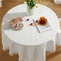 Nappe de table à manger carrée en dentelle blanche style tissu table ronde table de chevet