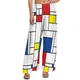 Mondrian Geometrie gerade Hosen moderne Kunst moderne Hose mit weitem Bein weibliche übergroße