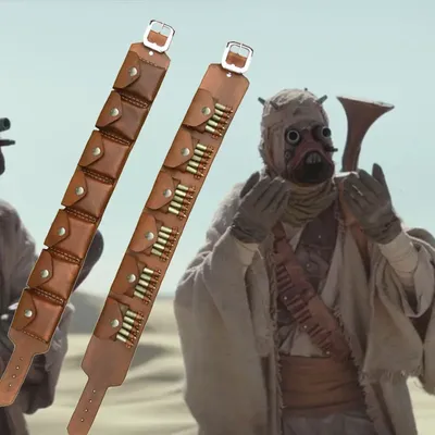Sand People Cosplay Kostüm Tusken Ammo Belt Bandolier PU-Leder-Patronentasche Uncharted Cavalry Raider Bag Sash Kit für Larp Image