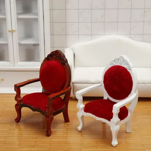 1/12 Puppenhaus Mini Sofa Hocker Stuhl Kissen Möbel Modell für Puppenhaus Dekor