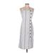 Robert Louis Casual Dress - Midi Square Sleeveless: White Stripes Dresses - Women's Size Medium