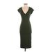 Zara Casual Dress - Sheath: Green Solid Dresses - Women's Size Small