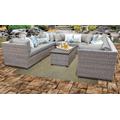 Florence 11 Piece Outdoor Wicker Patio Furniture Set 11a in Grey - TK Classics Florence-11A