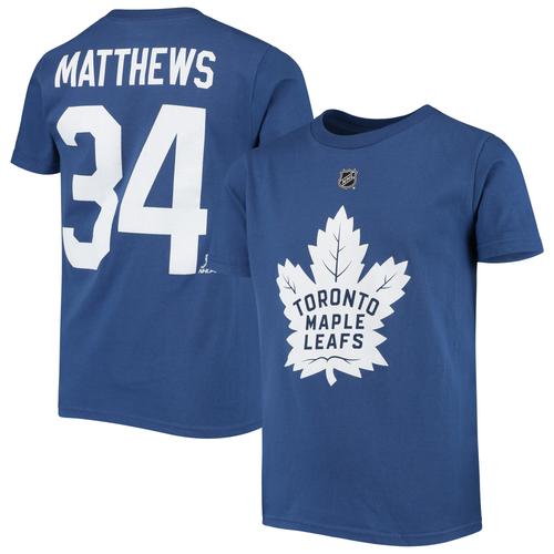 Auston Matthews T-Shirt für Jugendliche, blau, Toronto Maple Leafs, Spielername und -nummer