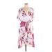 Lane Bryant Casual Dress - Wrap: Pink Floral Motif Dresses - Women's Size 16 Plus