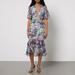 Hattie Frill Floral-print Chiffon Midi Dress - Blue - Hope & Ivy Dresses