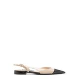 Premium Leather Pointed Toe Slingback Flats. - Black - Dolce & Gabbana Flats