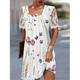 Femme Robe casual Robe d'été Floral Dentelle Patchwork Col Carré Mini robe mode du quotidien Rendez-vous Manche Courte Eté