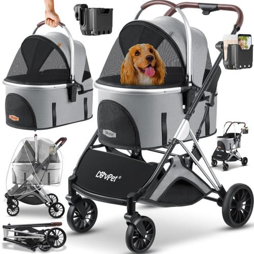 Hundewagen 3in1 Hundebuggy Hundebox Transporttasche 360° Große Räder Faltbar klappbar Haustiere