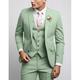 Costume Homme Mariage Ensemble de 3 pièces Vert Claire Rouge Rouge Bordeaux Couleur Pleine Coupe Sur-Mesure Droit deux boutons 2023