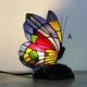Lampe de table en vitrail papillon, lampe de table de style rétro, veilleuse parfaite pour un cadeau de pendaison de crémaillère