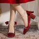 Femme Chaussures à Talons Chaussures de mariage Chaussures habillées Chaussures scintillantes Talons à bride à la cheville Mariage Nouvelle An Chaussures de mariée Noeud Imitation Perle Talon Bottier