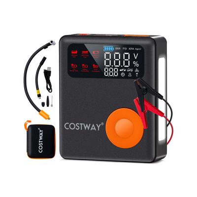 Costway Jump Starter with Air Compressor 2000A 12V Car Battery with 150PSI Digital Tire Inflator