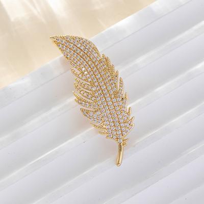 Women's Brooches Retro Feather Elegant Fashion Luxury Sweet Brooch Jewelry Gold For Office Daily Prom Date Beach