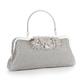 Women's Clutch Evening Bag Wristlet Clutch Bags Polyester Party Daily Bridal Shower Rhinestone Crystals Chain Large Capacity Multi Carry Solid Color Silver Gold