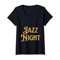 Damen Jazz Festival Music Tee Jazz Night Jazz Musiker Geschenk T-Shirt mit V-Ausschnitt