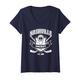 Damen Used-Look Retro Predator-Party Heckklappe Gameday Look Geschenk T-Shirt mit V-Ausschnitt