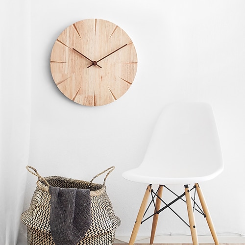moderne digitale runde Holz Wanduhr Design leise Mode Wanduhr Wohnzimmer Wanddekoration Wohndekoration Geschenk Wanduhr 30 cm Image