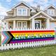 Outdoor-Hofschild Party Pride Regenbogen Zubehör Wohndeko für draußen Innengarten Zaun Garage Balkon Veranda Haus Haustür Gruß Rasen