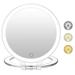 FASCINATE Magnifying Mirror 10X DNF2 1X Double Sided Magnification Makeup Vanity Mirror Rechargeable Lighted Mirror with 3 Color Setting Adjustable Rotation LED Vanity Desk Mirror
