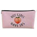 BARPERY Hot Girls have DNF2 IBS Gift for Women Cute Funny Peach Makeup Bag Pink Cosmetic Bag Zipper Travel Toiletry Bag Gifts for teen girl