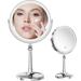 Lovecandy 9 Large Makeup DNF2 Mirror with Lights and Magnification 3 Colors Dimmable Rechargeable Vanity Mirror with Led Lights 1x/10x Two Way Mirror 360Â° Rotation Light Up Mirror for Makeup