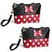 yiwoo 2 Pack Cosmetic DNF2 Bag Mouse Ears Bag with Zipper Cartoon Leather Travel Makeup Handbag with Bow-knot Cute Portable Toiletry Pouch for Women Teen Girls Kids (Black)