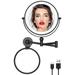 TOLOYE Height Adjustable Wall MGF3 Mounted Makeup Mirror Rechargeable Makeup Mirror 8 Inch Double Sided 1X/10X Magnifying Vanity Mirror with 3 Color Lights Dimmable 360 Swivel Extendable Arm