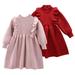 AJZIOJIRO Toddler Kids Knit Dress for Girls 1-6T Baby Fall Winter Sweater Dress Soft Tutu Skirt Casual Dress Pullover Long Sleeve Solid knitted Winter Dress