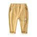 ZHAGHMIN Casual Baby Girls Demin Sweatpants with Pockets Autumn Spring Warm Elastic Waist Wide Leg Jogger Pants Relaxed Fit Jeggings Khaki Size100