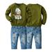 KYAIGUO Kids Baby Boy Sweatshirt Clothes Tracksuit 2PCS Outfit Toddler Lion Print Sweatsuit Tops Dinosaur Long Pant Jeans Fall Winter Two Pieces 1-7 Years