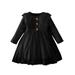 FEORJGP Toddler Girl A-line Dress Infant Baby Princess Dress Long Sleeve Evening Dress Crew Neck Party Dress Patchwork Tulle Dress for Casual Daily