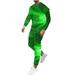 Amtdh Men s Graphic Sweatsuits Clearance Digital 3D Print Long Sleeve Athletic T-shirt Running Sweatpant Set 2 Piece Tracksuit for Men Casual Soft Lightweight Outfit Set Green XXXL