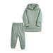 NIUREDLTD Kid Fall Winter Sweatsuits Set Kids Toddler Baby Girls Boys Fall Winter Warm Thick Solid Cotton Long Sleeve Hooded Tops Pants Sweatshirt Set Hoodies and Joggers Outfit D 100