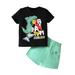 BOLUOYI Christmas Outfit for Girls Kids Toddler Baby Girls Spring Summer Print Dinosaur Cotton Short Sleeve Tshirt Shorts Outfits Clothes