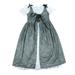 Tengma Toddler Girls Dresses Medieval Dresses Bottoming Strapless Bubble Sleeves Dress And Lace Up Bow Straps Cover Ups Princess Dresses Grey 120