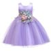 Tengma Toddler Girls Dresses Kids Floral Print Princess Bridesmaid Pageant Gown Birthday Party Wedding Dress Wedding Party Princess Dress Pageant Gown Purple 120