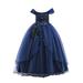 HBYJLZYG Sleeveless Ankle Length Tulle Puffy Dress Toddler Girls Bowknot Embroidered Flower Net Yarn Birthday Party Gown Dresses 5-14 Years