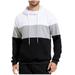 Amtdh Men s Sweatshirts Clearance Color Block Comfort Waffle Hoodies with Pocket for Men Casual Long Sleeve Hooded Lightweight Blouses Mens Breathable Tops White XL