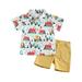 Wallarenear Baby Boys Lapel Button Down Shirt Top Casual Shorts Summer Beach Outfits