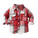 TOWED22 Toddler Kids Boys Girls Flannel Shirt Plaid Baby Button Plaid Flannel Shirts Girl Boy Fall Outfit Outwear(Red 2-3 Y)