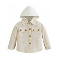 JSGEK Soft Comfy Cute Solid Color Kids Zip up Coat Casual Toddlers Girls Boys Jacket Clearance Fall Warm Coat for Kids Button Down Corduroy Hoodies Beige 18-24 Months