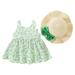 Tengma Toddler Girls Dresses Sleeveless Floral Prints Ruffles Princess Dress Bowknot Dance Party Dresses Princess Dresses Green 9