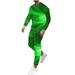 Amtdh Men s Graphic Sweatsuits Clearance Digital 3D Print Long Sleeve Athletic T-shirt Running Sweatpant Set 2 Piece Tracksuit for Men Casual Soft Lightweight Outfit Set Green XXXXL