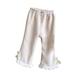 Lovskoo Cute Unisex Toddler Girls Boys Jogger Pants Cotton Elastic Waist Winter Wide Leg Sweatpants Suitable For 1-8 Years Old Beige