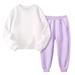 Bjutir Cute Outfits Set For Boys Girls Toddler Kids Boy Girl Clothes Unisex Solid Sweatsuit Long Sleeve Warm Pullover Tops Pants Set Outfits