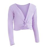Bjutir Casual Long Sleeve Tops For Toddler Autumn Winter Girls Warm Solid Color Blouse Ballet Wrap Tops Velvet Dance Sweater