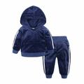 Fanxing Baby Girls Casual Basic Velour Zip Up Hoodie Sweatsuit Tracksuit Set Jogger Clothes Outfits Gold Velvet 2 Pieces Sets Tracksuits Outfits Athletic Hoodies Sweatshirts and Sweatpants