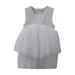 Tengma Toddler Girls Dresses Children Round Neck Sleeveless Princess Dress Lace Puffy Dresses Party Wedding Prom Dresses Wedding Party Princess Dress Pageant Gown Grey 140